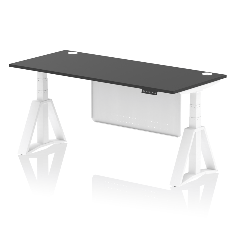 Air Height Adjustable Desk With Cable Ports With Steel Modesty Panel With Piste Foot - Image 84