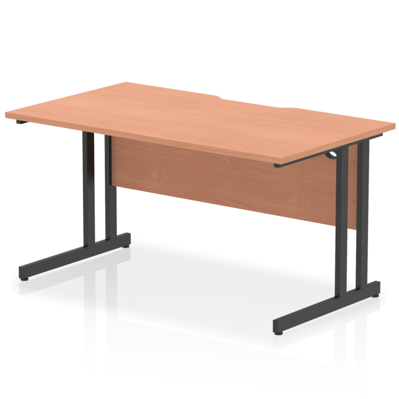 Impulse Scalloped Edge 1400mm Straight Desk Cantilever Leg - Image 2