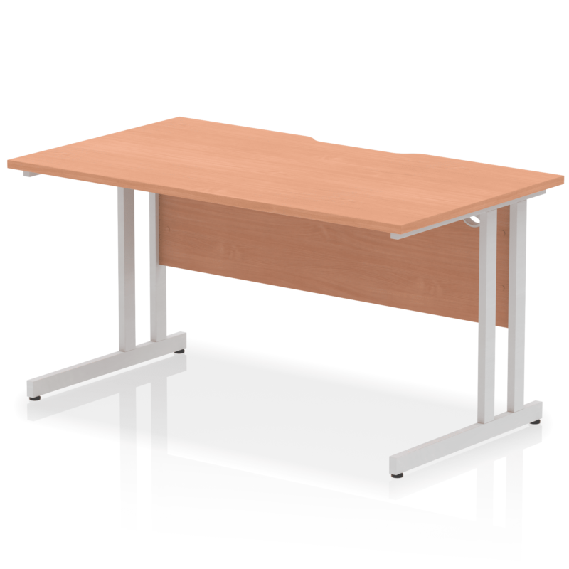 Impulse Scalloped Edge 1400mm Straight Desk Cantilever Leg - Image 3