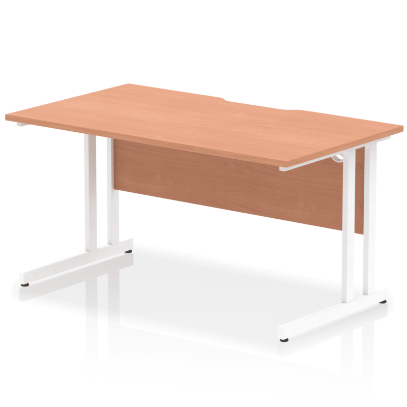Impulse Scalloped Edge 1400mm Straight Desk Cantilever Leg - Image 4