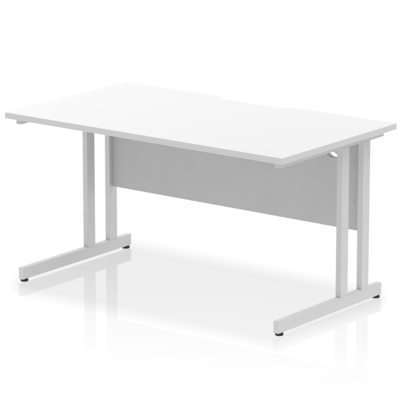 Impulse Scalloped Edge 1400mm Straight Desk Cantilever Leg - Image 18