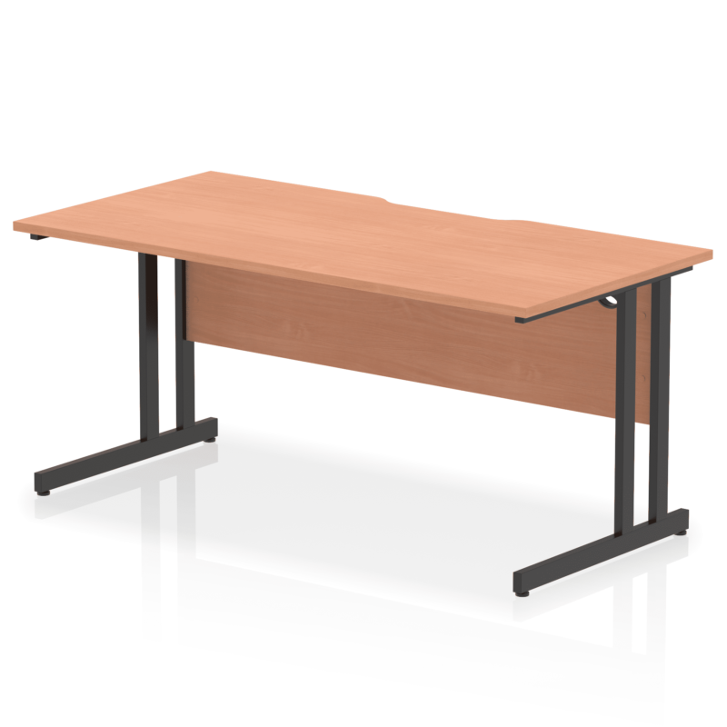 Impulse Scalloped Edge 1600mm Straight Desk Cantilever Leg - Image 2