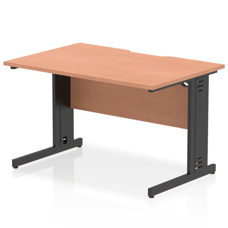 Impulse Scalloped Edge 1200mm Straight Desk Cable Managed Leg - Image 2