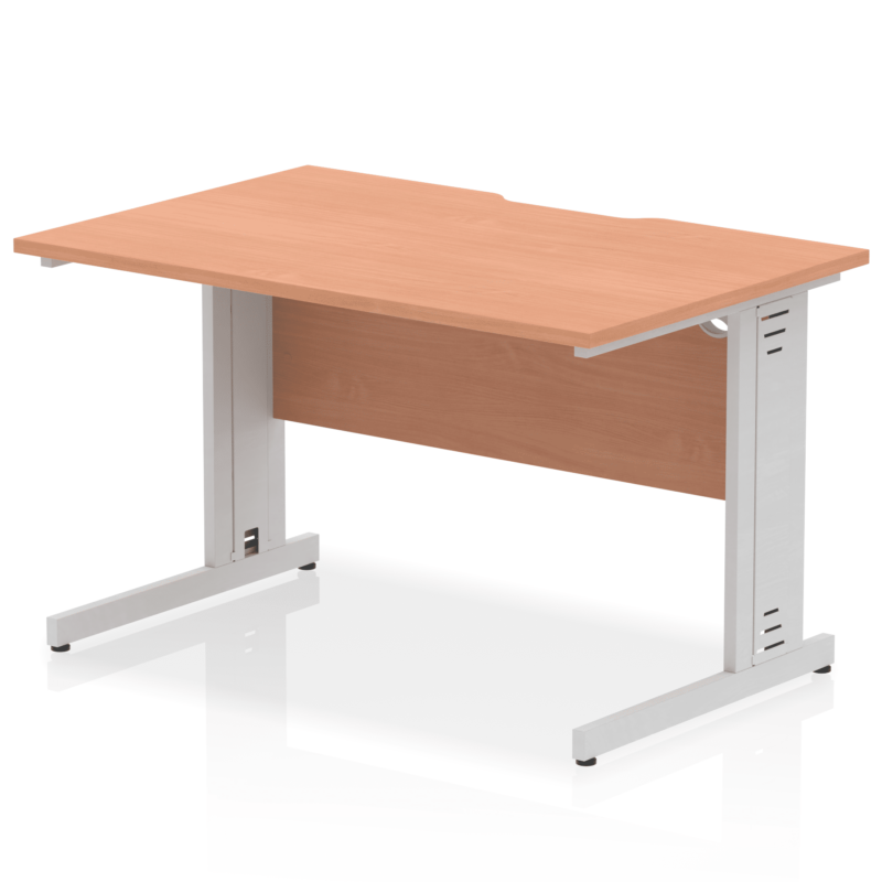 Impulse Scalloped Edge 1200mm Straight Desk Cable Managed Leg - Image 3