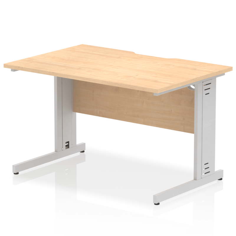 Impulse Scalloped Edge 1200mm Straight Desk Cable Managed Leg - Image 9