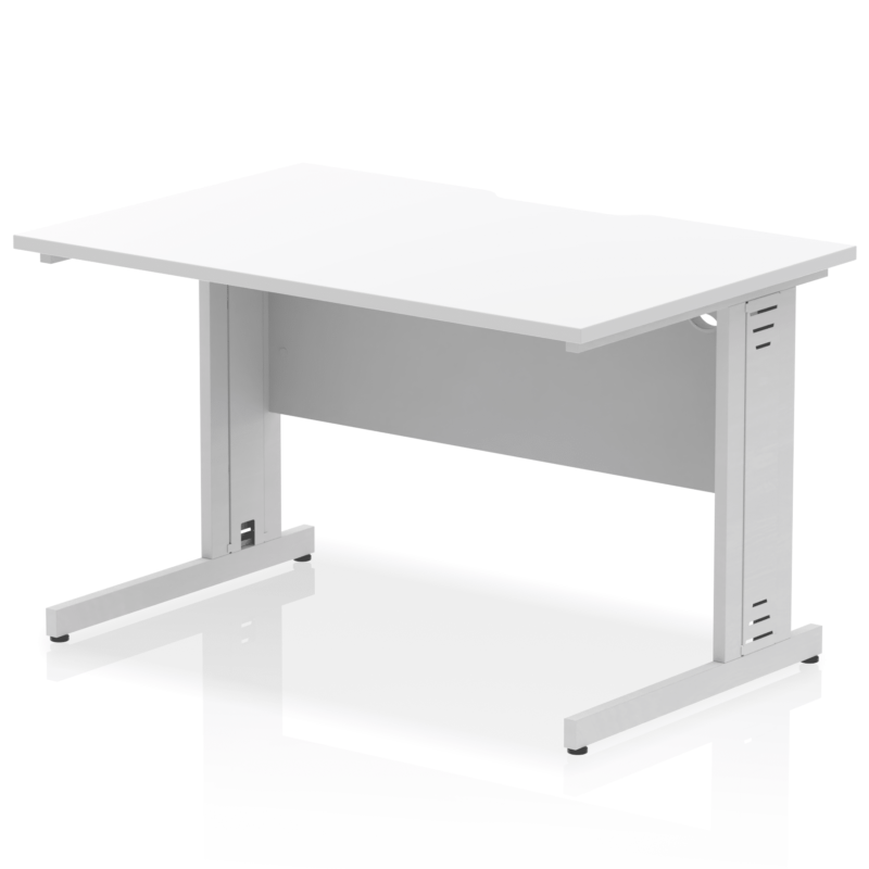 Impulse Scalloped Edge 1200mm Straight Desk Cable Managed Leg - Image 18