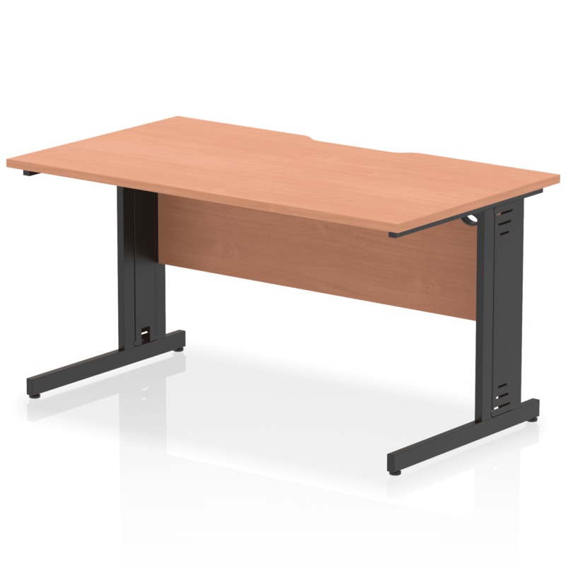 Impulse Scalloped Edge 1400mm Straight Desk Cable Managed Leg - Image 2