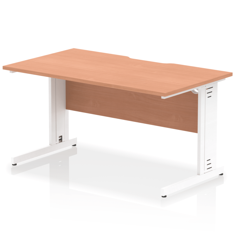 Impulse Scalloped Edge 1400mm Straight Desk Cable Managed Leg - Image 4