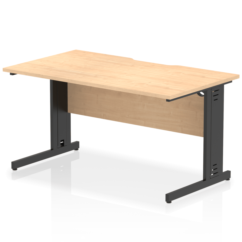 Impulse Scalloped Edge 1400mm Straight Desk Cable Managed Leg - Image 8