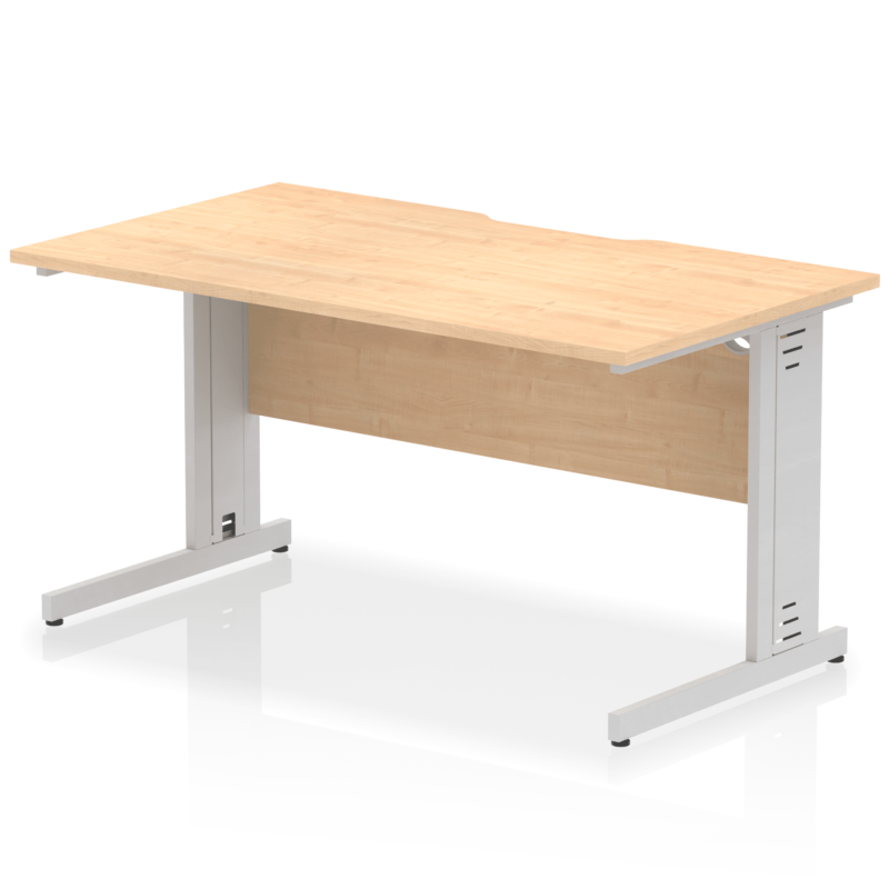 Impulse Scalloped Edge 1400mm Straight Desk Cable Managed Leg - Image 9