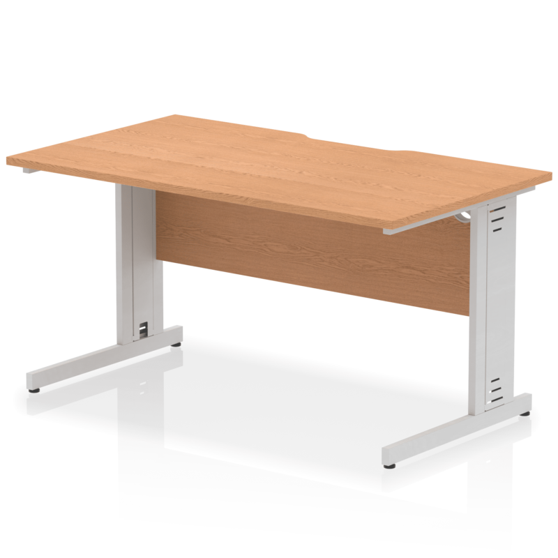 Impulse Scalloped Edge 1400mm Straight Desk Cable Managed Leg - Image 12