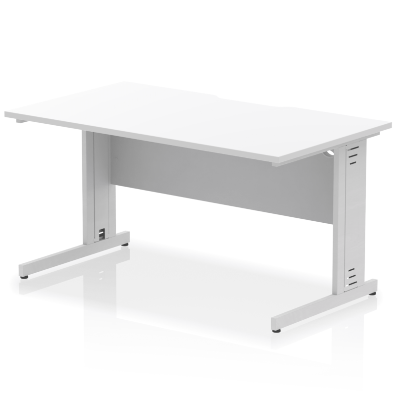 Impulse Scalloped Edge 1400mm Straight Desk Cable Managed Leg - Image 18