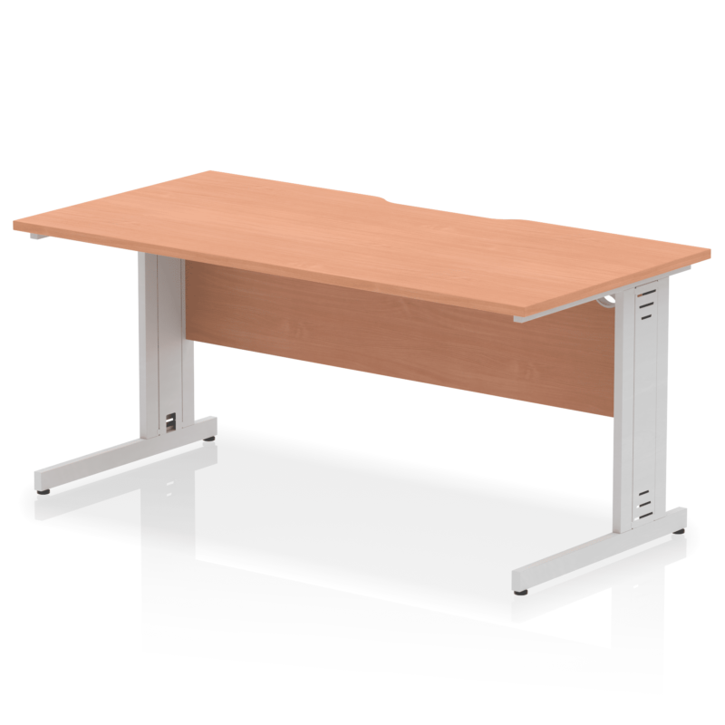 Impulse Scalloped Edge 1600mm Straight Desk Cable Managed Leg - Image 3