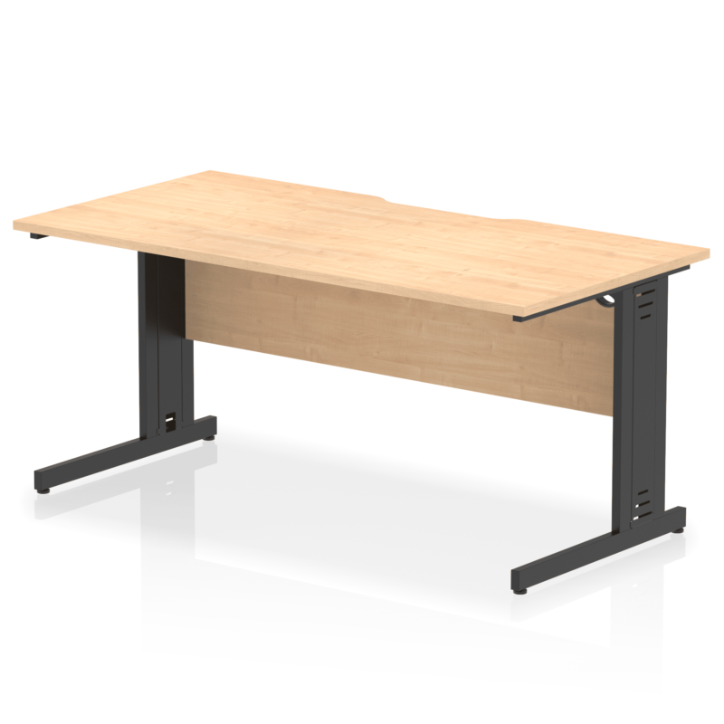 Impulse Scalloped Edge 1600mm Straight Desk Cable Managed Leg - Image 8