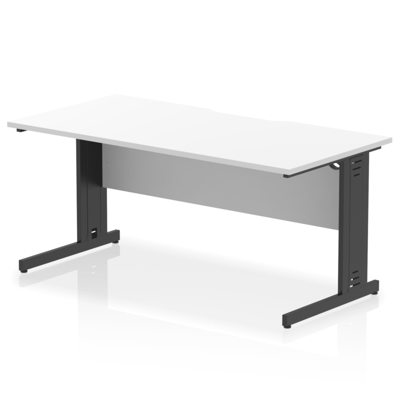 Impulse Scalloped Edge 1600mm Straight Desk Cable Managed Leg - Image 17