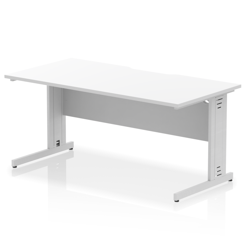 Impulse Scalloped Edge 1600mm Straight Desk Cable Managed Leg - Image 18