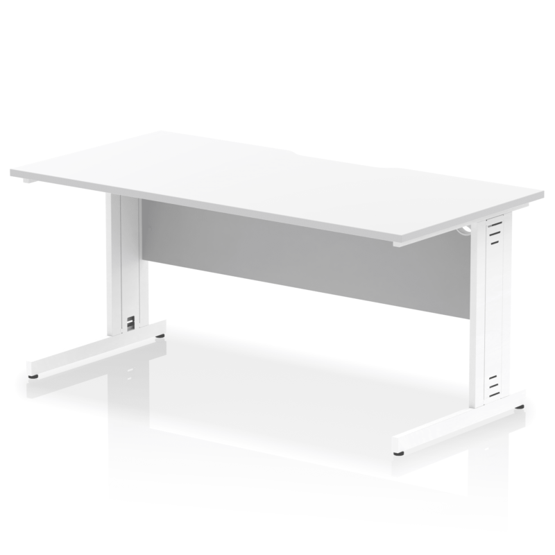 Impulse Scalloped Edge 1600mm Straight Desk Cable Managed Leg - Image 19