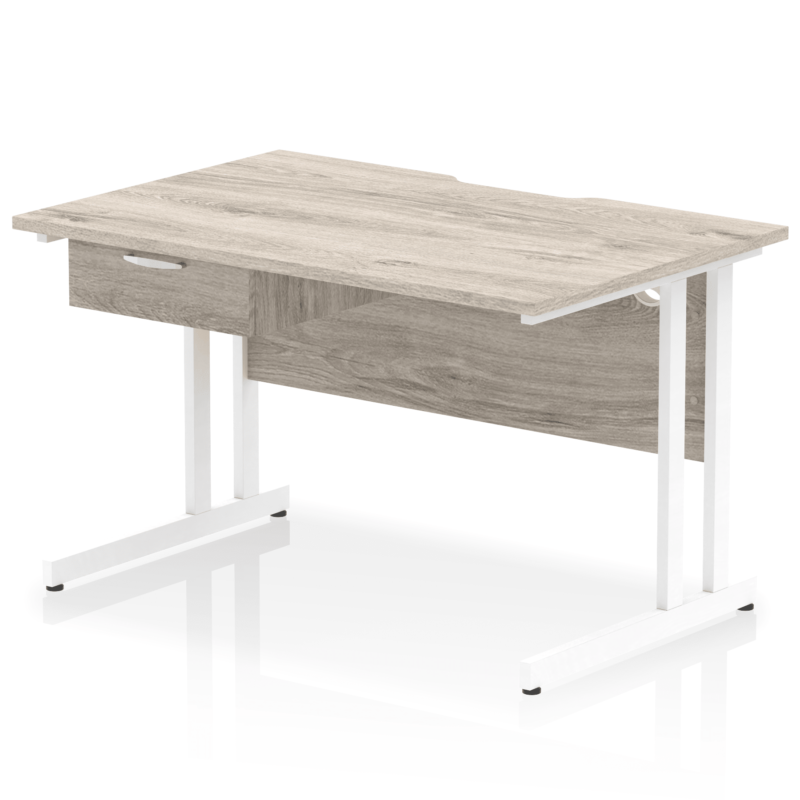 Impulse Scalloped Edge Cantilever Straight Desk With Single One Drawer Fixed Pedestal - Image 41
