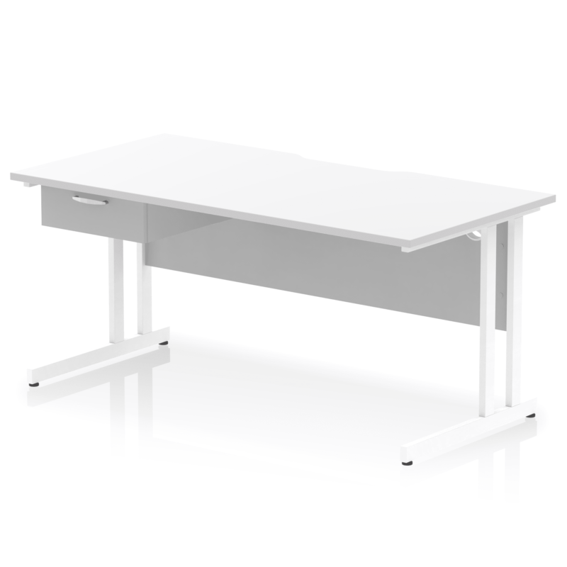 Impulse Scalloped Edge Cantilever Straight Desk With Single One Drawer Fixed Pedestal - Image 57