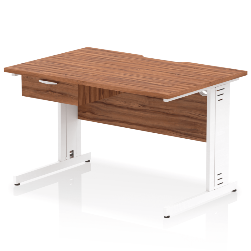 Impulse Scalloped Edge Cable Managed Straight Desk With Single One Drawer Fixed Pedestal - Image 44