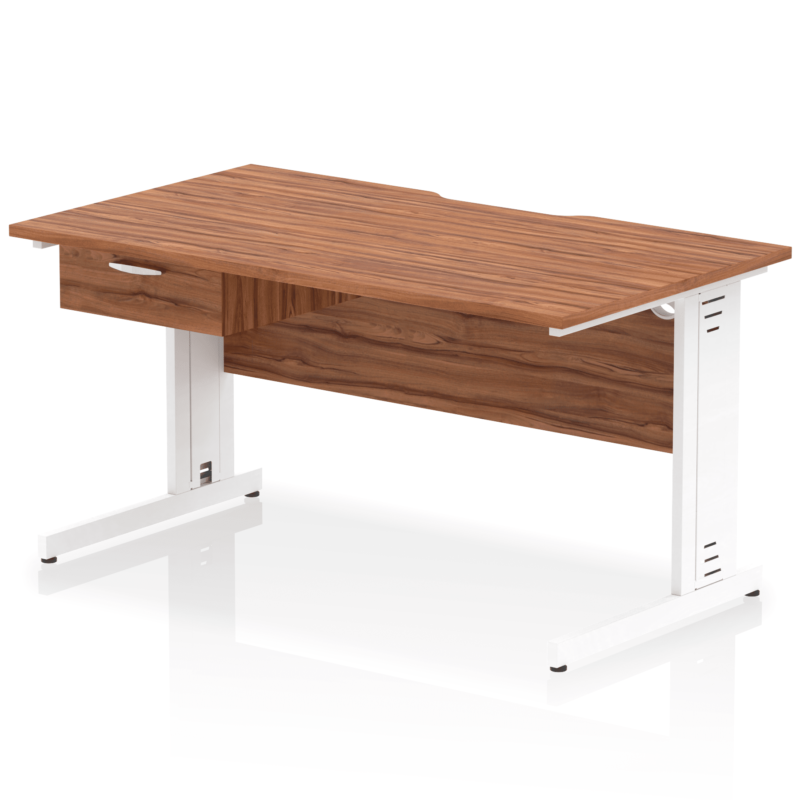 Impulse Scalloped Edge Cable Managed Straight Desk With Single One Drawer Fixed Pedestal - Image 50