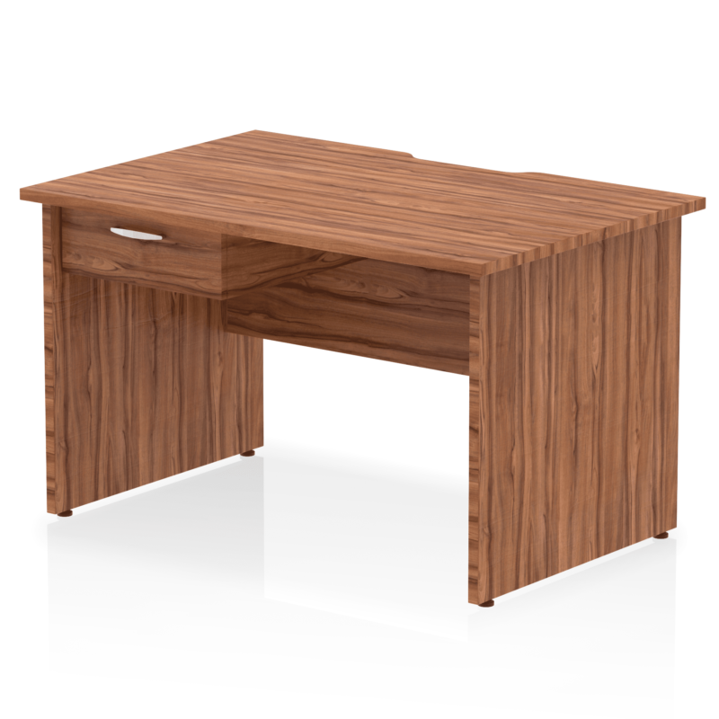 Impulse Scalloped Edge Panel End Straight Desk Frame With Single One Drawer Fixed Pedestal - Image 9