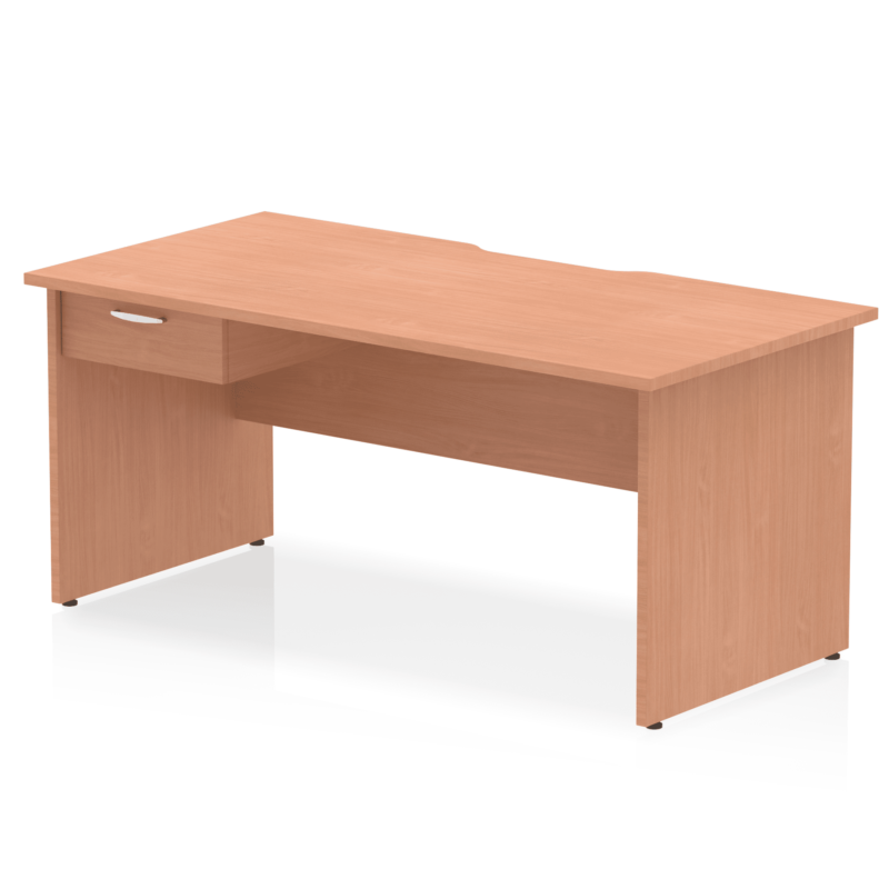 Impulse Scalloped Edge Panel End Straight Desk Frame With Single One Drawer Fixed Pedestal - Image 16