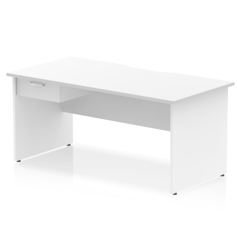 Impulse Scalloped Edge Panel End Straight Desk Frame With Single One Drawer Fixed Pedestal - Image 20