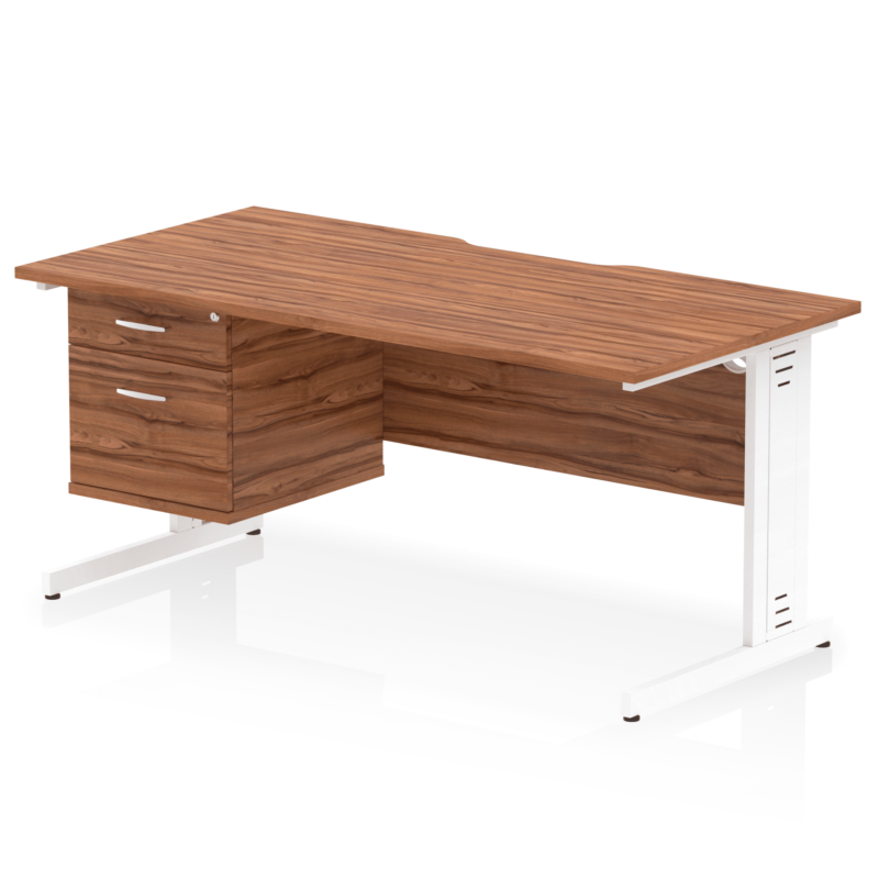 Impulse Scalloped Edge 1600mm Cable Managed Straight Desk With Single Fixed Pedestal - Image 17
