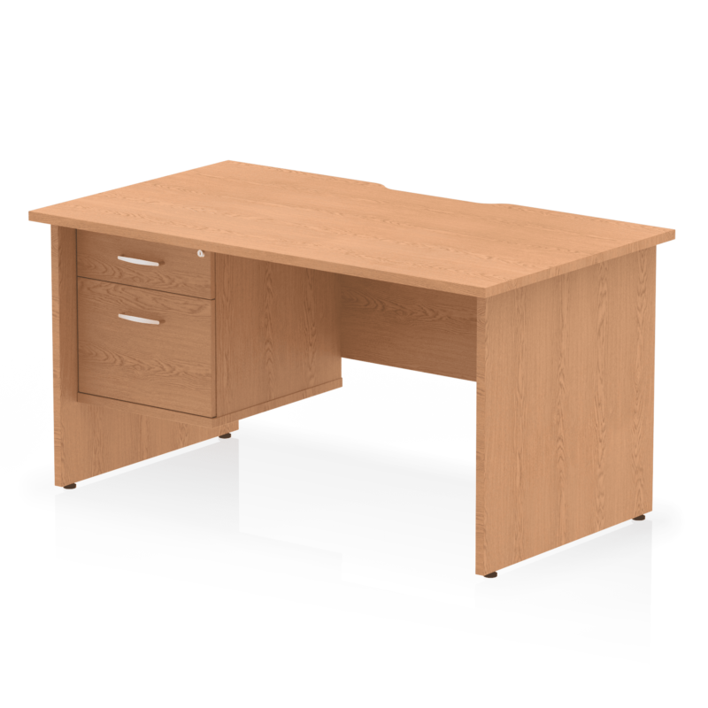 Impulse Scalloped Edge 1400mm Panel End Straight Desk With Single Fixed Pedestal - Image 6