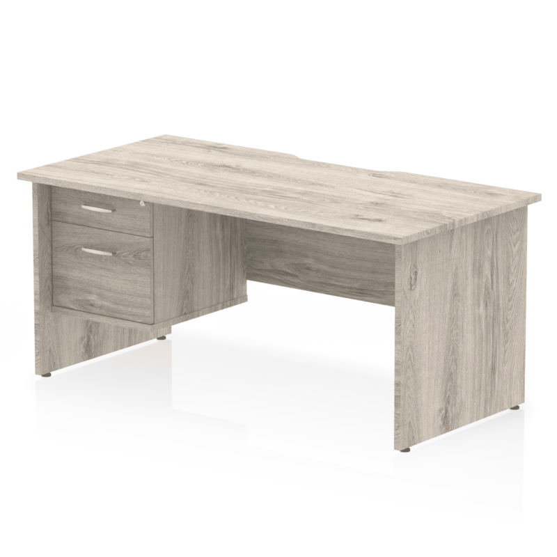 Impulse Scalloped Edge 1600mm Panel End Straight Desk With Single Fixed Pedestal - Image 4