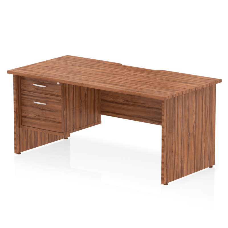 Impulse Scalloped Edge 1600mm Panel End Straight Desk With Single Fixed Pedestal - Image 7