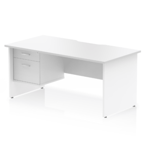 Impulse Scalloped Edge 1600mm Panel End Straight Desk With Single Fixed Pedestal - Image 8