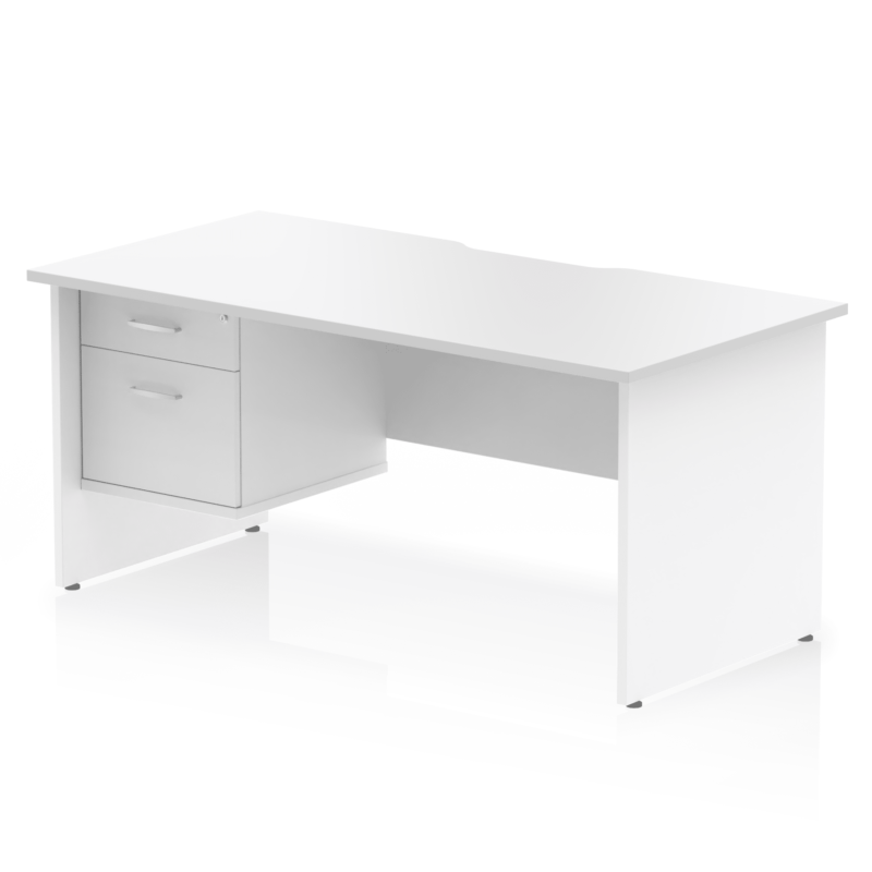 Impulse Scalloped Edge 1600mm Panel End Straight Desk With Single Fixed Pedestal - Image 8