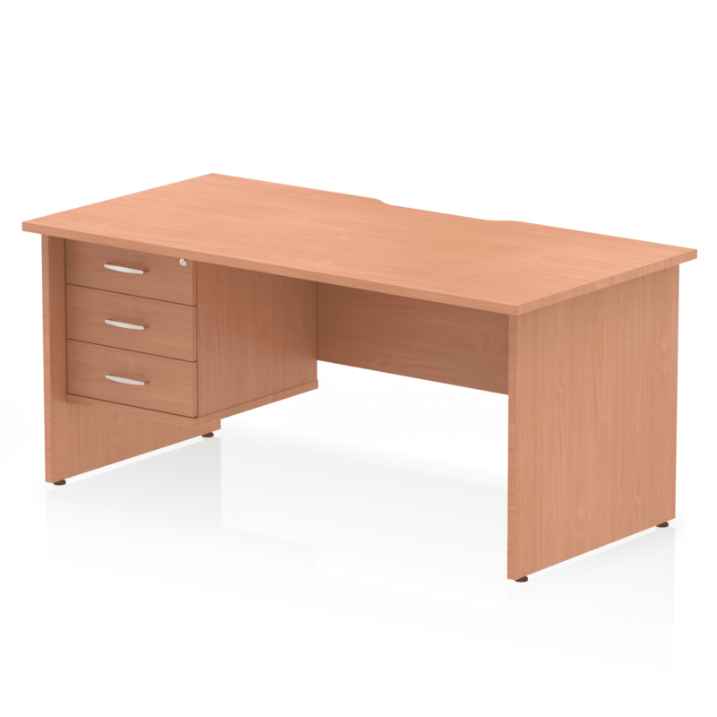 Impulse Scalloped Edge 1600mm Panel End Straight Desk With Single Fixed Pedestal - Image 14
