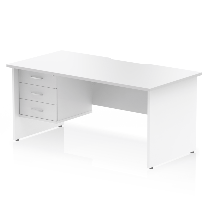 Impulse Scalloped Edge 1600mm Panel End Straight Desk With Single Fixed Pedestal - Image 19