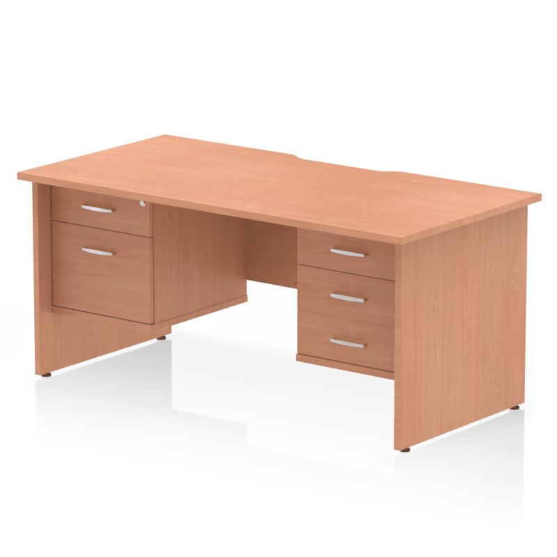 Impulse Scalloped Edge 1600mm Panel End Straight Desk With Two Fixed Pedestal - Image 4