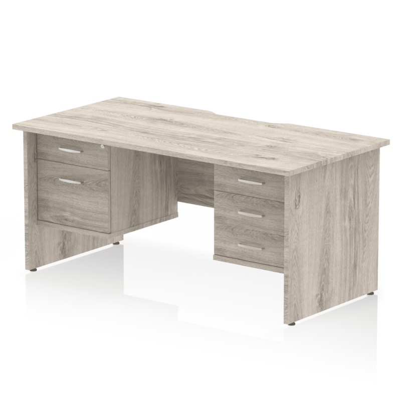 Impulse Scalloped Edge 1600mm Panel End Straight Desk With Two Fixed Pedestal - Image 5