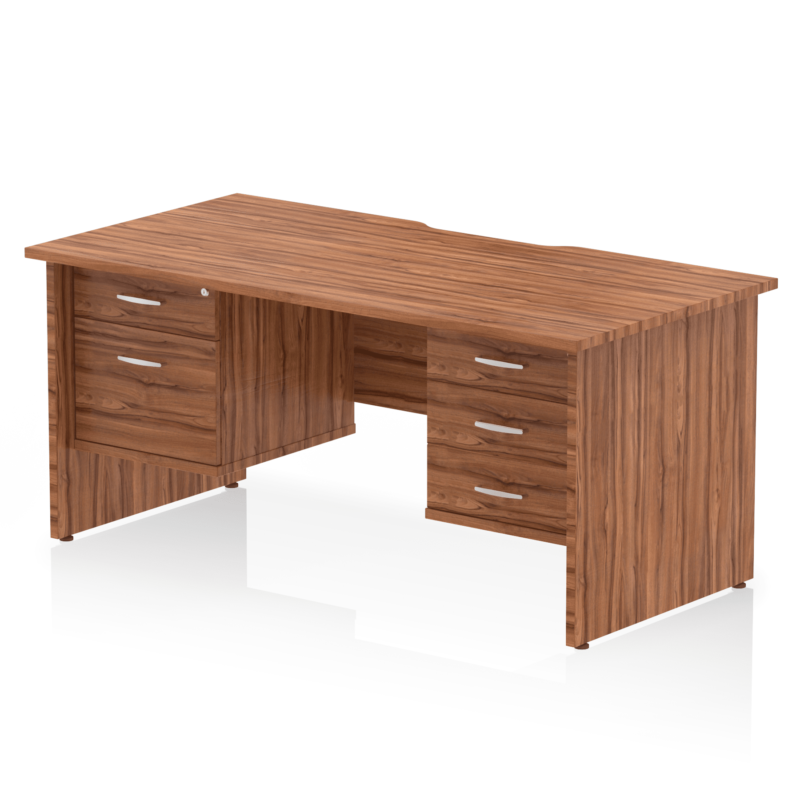 Impulse Scalloped Edge 1600mm Panel End Straight Desk With Two Fixed Pedestal - Image 8