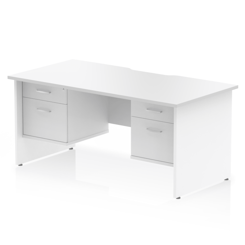 Impulse Scalloped Edge 1600mm Panel End Straight Desk With Two Fixed Pedestal - Image 20