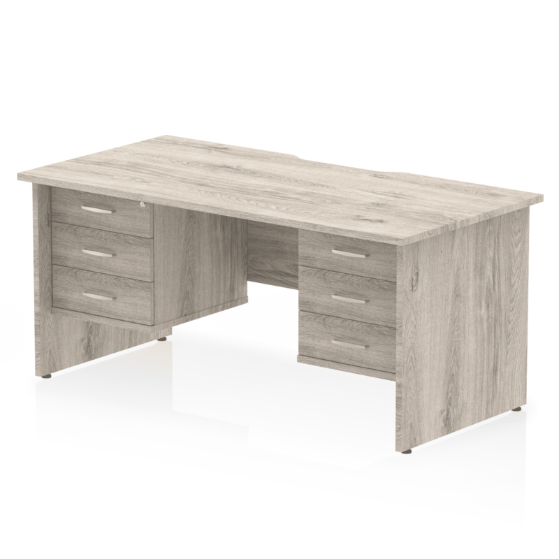 Impulse Scalloped Edge 1600mm Panel End Straight Desk With Two Fixed Pedestal - Image 27