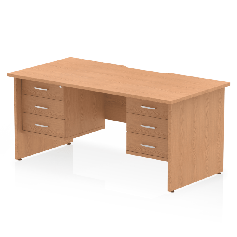 Impulse Scalloped Edge 1600mm Panel End Straight Desk With Two Fixed Pedestal - Image 29