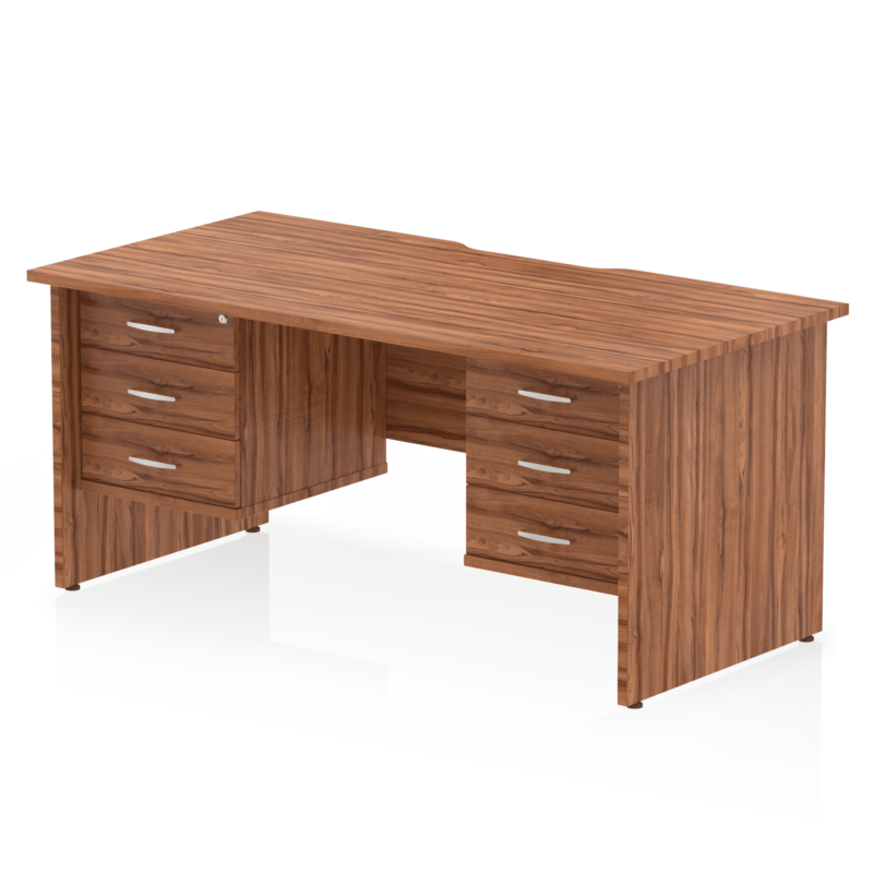 Impulse Scalloped Edge 1600mm Panel End Straight Desk With Two Fixed Pedestal - Image 30