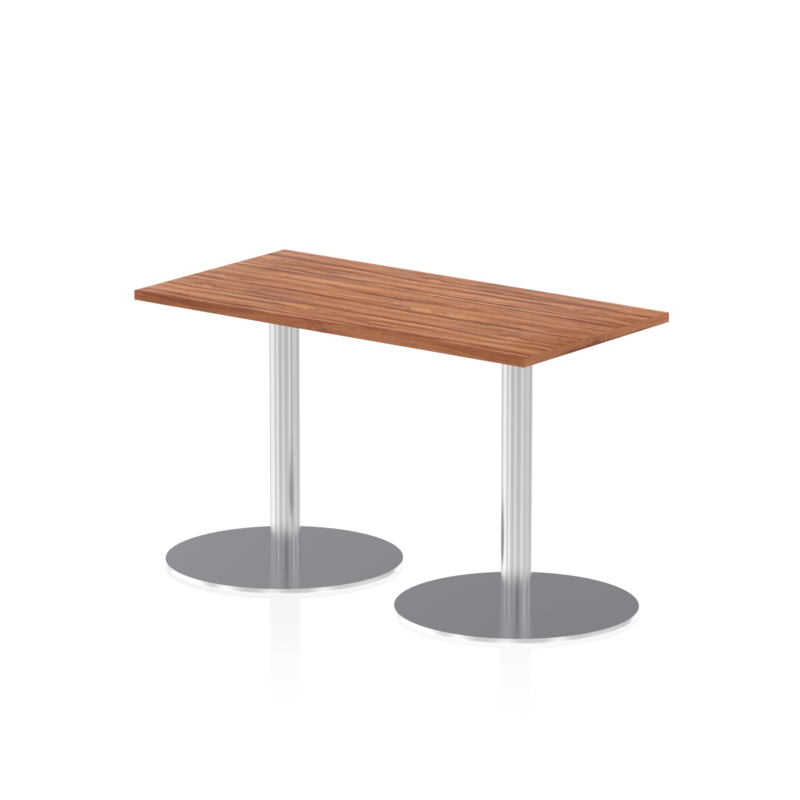 Italia Slimline Rectangular Poseur Table Silver Leg - Image 2