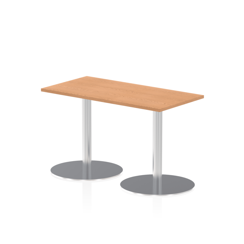 Italia Slimline Rectangular Poseur Table Silver Leg - Image 5