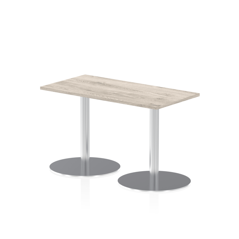 Italia Slimline Rectangular Poseur Table Silver Leg - Image 6