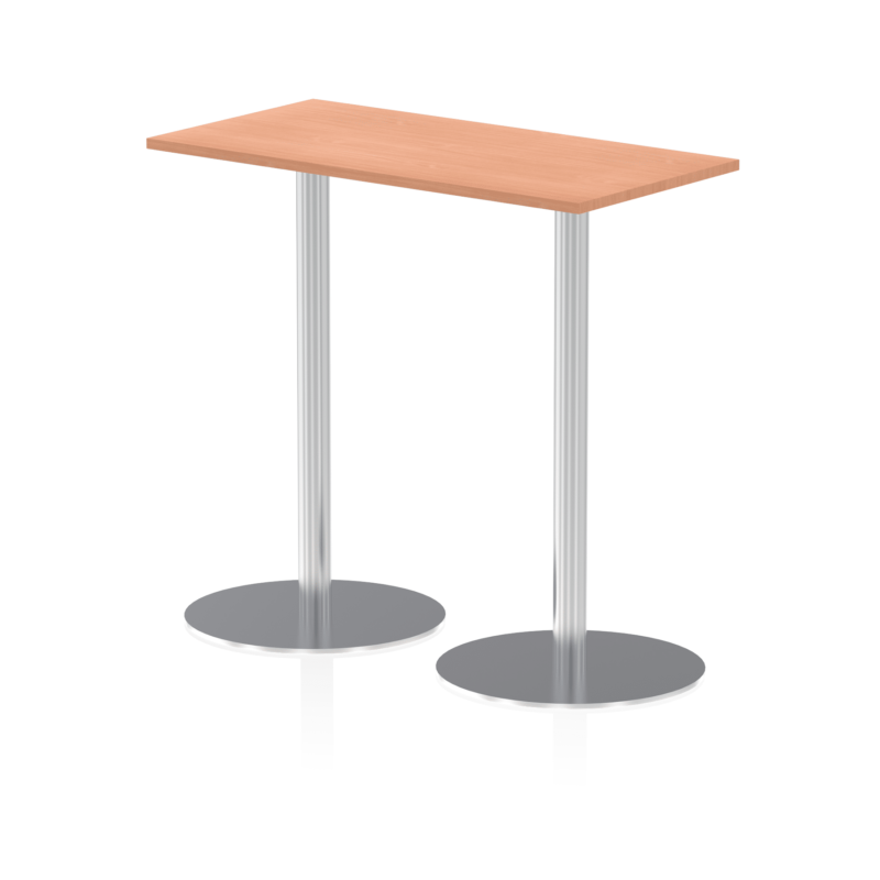 Italia Slimline Rectangular Poseur Table Silver Leg - Image 7