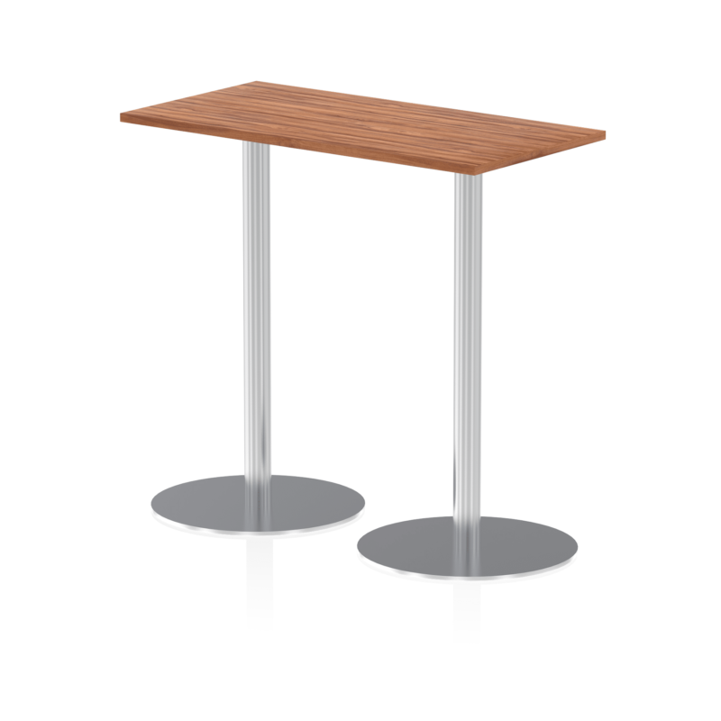 Italia Slimline Rectangular Poseur Table Silver Leg - Image 8