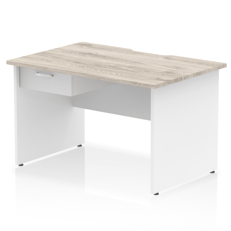 Impulse Scalloped Edge Panel End Straight Desk Frame With Single One Drawer Fixed Pedestal - Image 23