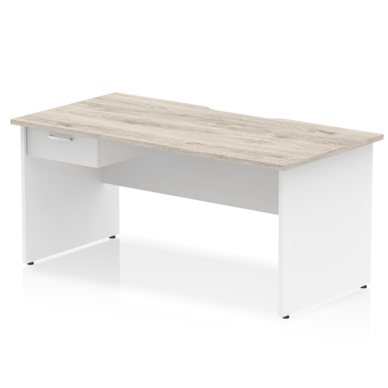 Impulse Scalloped Edge Panel End Straight Desk Frame With Single One Drawer Fixed Pedestal - Image 33